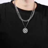 Hip Hop Geometrisch Titan Stahl Emaille Halskette sku image 4