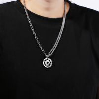 Hip Hop Geometrisch Titan Stahl Emaille Halskette sku image 20