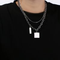 Hip Hop Geometrisch Titan Stahl Emaille Halskette sku image 7