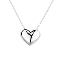 Simple Style Heart Shape Sterling Silver Pendant Necklace sku image 3