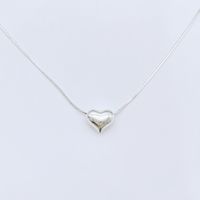 Simple Style Heart Shape Sterling Silver Pendant Necklace sku image 1