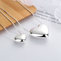 Simple Style Heart Shape Sterling Silver Pendant Necklace main image 4