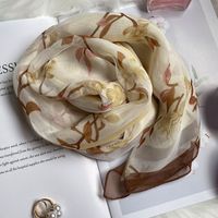 Women's Elegant Simple Style Flower Georgette Silk Scarf sku image 10