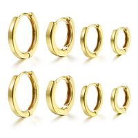 1 Set Simple Style Classic Style Solid Color Plating Copper Gold Plated Earrings main image 3
