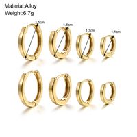 1 Set Simple Style Classic Style Solid Color Plating Copper Gold Plated Earrings main image 2