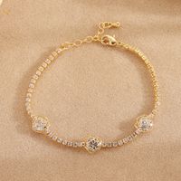 Elegant Simple Style Solid Color Flower Zircon Alloy Wholesale Bracelets sku image 2