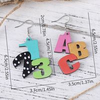 1 Pair Casual Vacation Letter Number Wood Drop Earrings main image 2