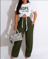 Daily Women's Casual Streetwear Letter Spandex Polyester Pants Sets Pants Sets sku image 3
