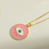 Vintage Style Simple Style Round Copper Plating 14k Gold Plated Pendant Necklace main image 6