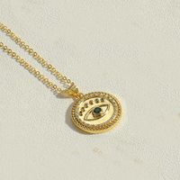 Vintage Style Simple Style Round Copper Plating 14k Gold Plated Pendant Necklace main image 3