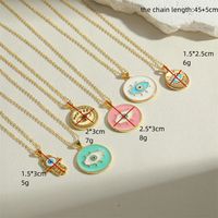 Vintage Style Simple Style Round Copper Plating 14k Gold Plated Pendant Necklace main image 2