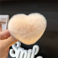 Women's Cute Simple Style Heart Shape Rabbit Fur Hair Clip sku image 8