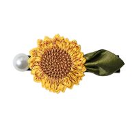Frau Einfacher Stil Sonnenblume Gemischte Materialien Haarklammer main image 1