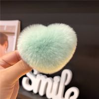 Women's Cute Simple Style Heart Shape Rabbit Fur Hair Clip sku image 15