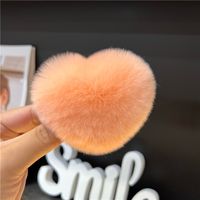 Women's Cute Simple Style Heart Shape Rabbit Fur Hair Clip sku image 17