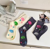Frau Dame Japanischer Stil Graffiti Baumwolle Crew Socken Ein Paar main image 2