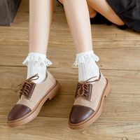 Women's Japanese Style Sweet Solid Color Cotton Crew Socks A Pair main image 2