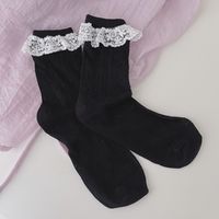 Women's Japanese Style Sweet Solid Color Cotton Crew Socks A Pair sku image 1