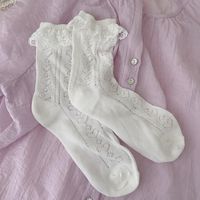 Women's Japanese Style Sweet Solid Color Cotton Crew Socks A Pair sku image 2