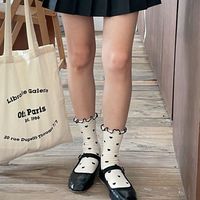 Frau Japanischer Stil Herzform Baumwolle Crew Socken Ein Paar main image 2