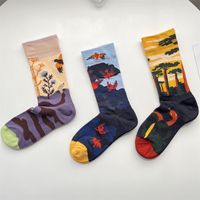 Women's Casual Graffiti Cotton Crew Socks A Pair main image 6