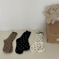 Women's Japanese Style Heart Shape Cotton Crew Socks A Pair main image 4