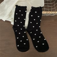 Frau Japanischer Stil Herzform Baumwolle Crew Socken Ein Paar sku image 2