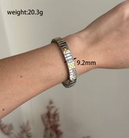 Retro Simple Style Heart Shape Solid Color Stainless Steel Plating 18k Gold Plated Bangle sku image 3