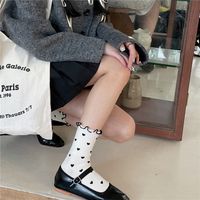 Frau Japanischer Stil Herzform Baumwolle Crew Socken Ein Paar main image 5