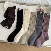 Femmes Vêtement De Rue Couleur Unie Coton Crew Socks Une Paire main image 6