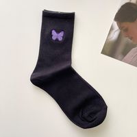 Women's Casual Butterfly Cotton Crew Socks A Pair sku image 2