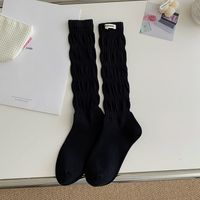 Femmes Vêtement De Rue Couleur Unie Coton Crew Socks Une Paire sku image 1