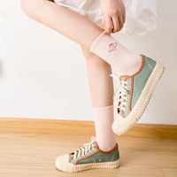 Women's Casual Solid Color Cotton Crew Socks A Pair main image 4