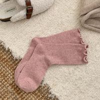 Women's Japanese Style Solid Color Wool Crew Socks A Pair sku image 2
