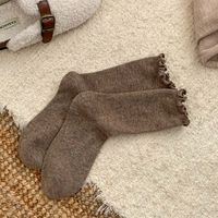 Women's Japanese Style Solid Color Wool Crew Socks A Pair sku image 4