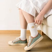 Women's Casual Solid Color Cotton Crew Socks A Pair main image 3
