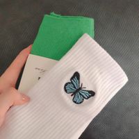 Women's Casual Butterfly Cotton Crew Socks A Pair main image 2