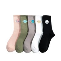 Women's Casual Solid Color Cotton Crew Socks A Pair main image 2