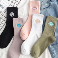 Women's Casual Solid Color Cotton Crew Socks A Pair main image 1