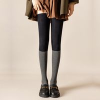 Women's Simple Style Color Block Cotton Over The Knee Socks A Pair sku image 1