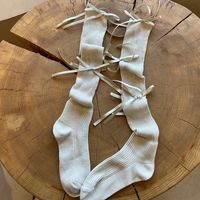 Women's Sweet Solid Color Cotton Crew Socks A Pair sku image 1