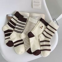 Women's Preppy Style Plaid Cotton Crew Socks A Pair 1 Set sku image 9