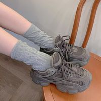 Women's Elegant Basic Solid Color Cotton Crew Socks A Pair main image 4