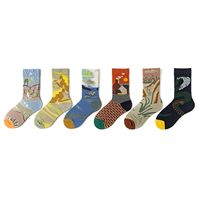 Unisex Strassenmode Farbblock Baumwolle Crew Socken Ein Paar main image 6