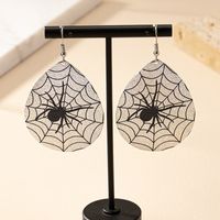 1 Pair Exaggerated Streetwear Spider Spider Web Plating Alloy Drop Earrings main image 4