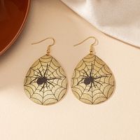 1 Pair Exaggerated Streetwear Spider Spider Web Plating Alloy Drop Earrings main image 5