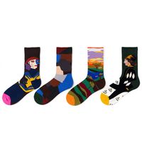 Unisex Classic Style Cartoon Cotton Crew Socks A Pair main image 1
