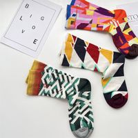 Unisex Casual Modern Style Geometric Cotton Crew Socks A Pair main image 2