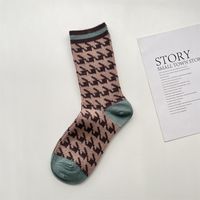 Women's Retro Houndstooth Polyacrylonitrile Fiber Crew Socks A Pair sku image 4