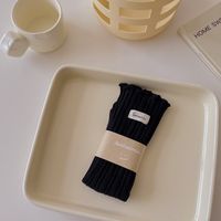 Frau Japanischer Stil Einfarbig Baumwolle Crew Socken Ein Paar sku image 3